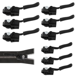 9 PCS Zip Repair Kit 3 Sizes Replacement Zipper Puller Instant Zipper Fixer Slider Removable Universal Zip Replacement for Luggage Backpacks Coats Jackets Jeans Sewing - Black
