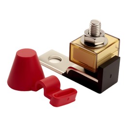 RKURCK 58V DC Max MRBF Terminal Block Fuse Holder 75A,Mrbf Battery Terminal with Single Stud 5/16"(M8) Compact Rated Battery Fuse for Boat Truck RV Construction Vehicles