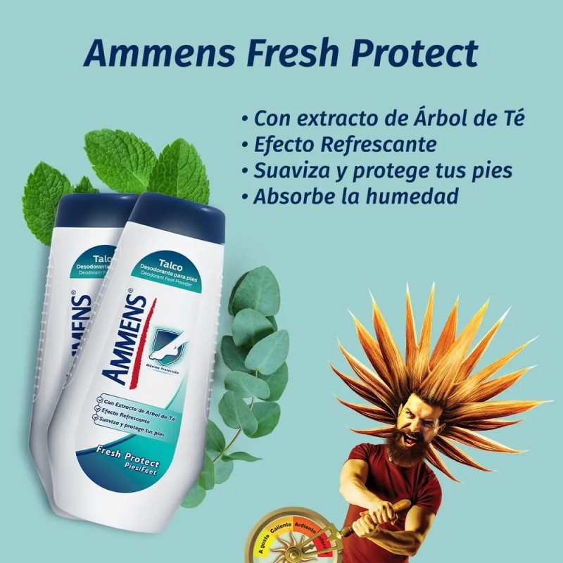 3 Talco Desodorante Para Pies Ammens Fresh Protect 250g