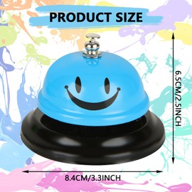 7 Pack Desk Bell Call Bell, 3.3 Inch Metal Anti-Rust Ringing Service Bell, Big Button Desk Bell for Service, Hotels, Schools, Restaurants, Hospitals, Reception and Pet Dog Training, 7 Color