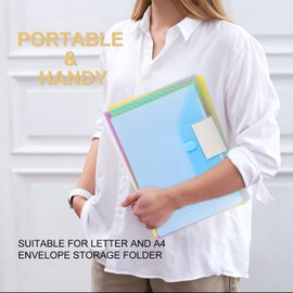 WORPSON 10 Pack, Plastic Envelopes File Folders, HeavyDuty Document Folder for Letter and A4 Size, Clear Document Holder with Label Pockets for School Home Work Office Organizer (10)