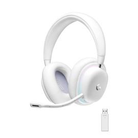 Logicool G Gaming Headset, G735, Bluetooth LightSPEed, Wireless, 3.5mm Jack, Supports 3 Types of Connections, LIGHTSYNC RGB, Removable, Blue VO! CE Microphone, 9.7 oz (273 g), Lightweight, PC, White, Aurora Collection, Genuine Japanese Product