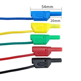 Colourful 4 mm Stackable Multimeter Banana Plug to Alligator Clip Test Test Lead Wire for Laboratory Electrical Testing Multimeter 1 m Pack of 5