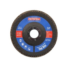 Faithfull Sanding Flap Disk Amuninium Oxide 120 Grit (Fine) 125mm (5") For Angle Grinders