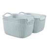 Curver Knit Medium Rectangular Storage Basket, Misty Blue, 8 Litre