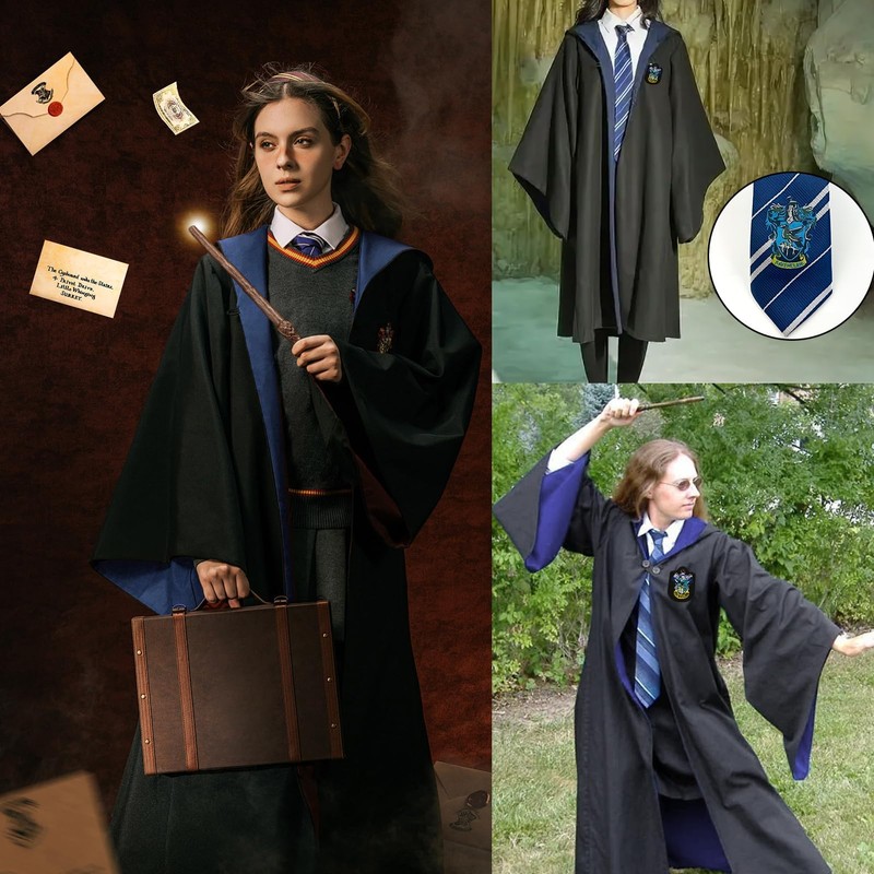 8-piece set magic robe, magician robe, wizard costume, wizard cosplay