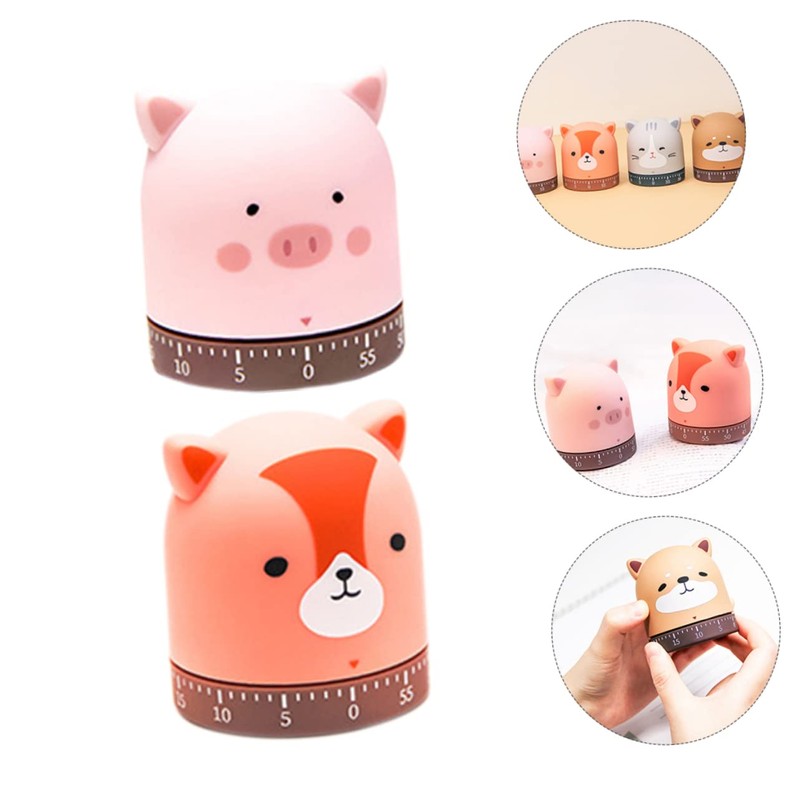 GRIRIW 2pcs Timer Mechanical Countdown Timer for Cooking Study and