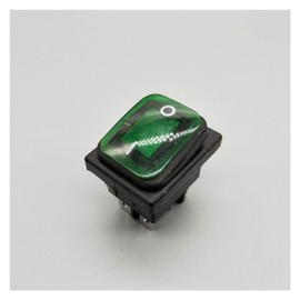 Rocker Switch KCD4 20A/250V 4 Pin DPST IP67 Sealed Waterproof Rocker Switch with LED 12V 24V 110V 220V 30x22 (Color : Green, Size : 6 Pin)