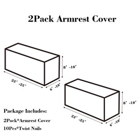 Disayu Magic Sofa Covers Couch Covers 2024 New Couch Cushion Covers Universal Sofa Covers Washable Stretch Slipcovers for Sectional Sofa (Texture Metal Gray,2Packs Armrest Cover)