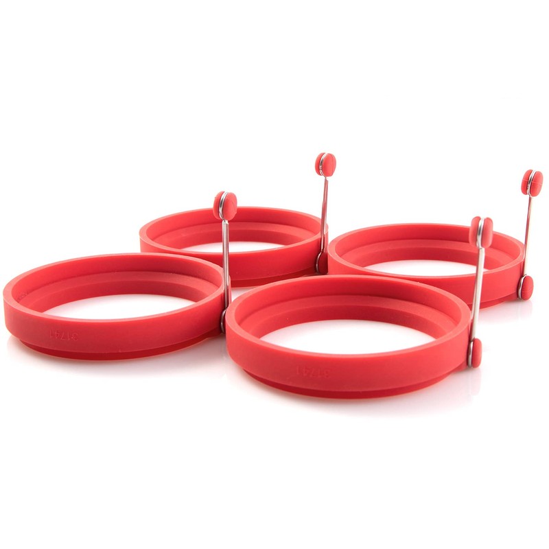 Nuwave Silicone Egg Rings, PFAS Free, Food-Grade, 4 Pcs, Non-Stick,
