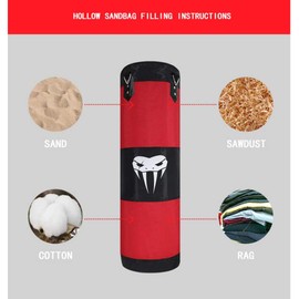 SOTF Heavy Bag Boxing Set Punching Bags for Adults Heavy Duty Hanging Punching Bag Unfilled Black Length 100cm