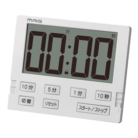 MAG TM-605WH Digital Timer, Silencing, Benga-kun BIG Watch, Repeat Function, Volume Control, With Light, For Learning
