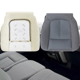 GXARTS Driver Side Bottom Replacement Cloth Seat Cover and Bottom Foam Cushion Pad Compatible with Ford F150 2011 2012 2013 2014 Steel Gray #MS US or CS