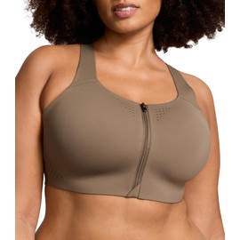 Victoria's Secret Women's VSX Featherweight Max Front Close Sports Bra, High Impact, Terra Olive, 36D