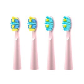 Replacement Brush Heads for SEAGO SG-2303, 2 Extra Soft Brush Heads and 2 Color Fade Brush Heads, Compatible with SG2303 Kid Sonic Toothbrush, Easy to Replace (Pink, Small)