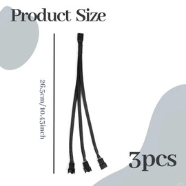Watlikeup 4-Pin Fan Splitter,3 PCS PWM Fan Splitter,1 to 3 Converter for Computer PC Fan Power Cable,Fan Splitter Cable for Computer Case 4 Pin Cooling Fan Cable
