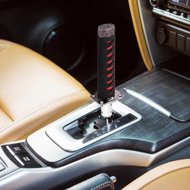 Car Gear Stick Knob Shift Lever 4 with Adapters Black Red Retro Design Ergonomic Handle Universal Japanese Sword Non-Slip Handle Comfortable Logging