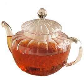 Dalton S415-168 Glass Teapot Pumpkin, Clear, Height 4.9 x Width 7.3 x Depth 4.7 inches (125 x 185 x 120 mm)