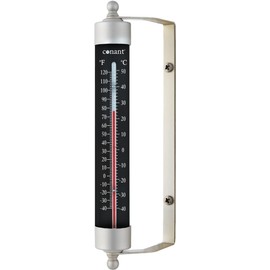 Conant Décor High Contrast Black Indoor/Outdoor 7" Thermometer (Satin Nickel)