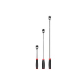 TEKTON 1/2 Inch Drive Quick-Release Comfort Grip Ratchet Set, 3-Piece (10-1/2, 18, 24 in.) | SRH92105