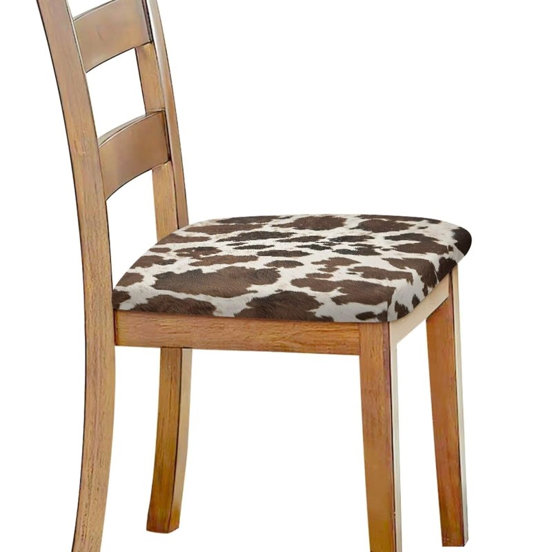 KUIFORTI Chair Seat Covers Brown Cow Print Chair Slip Covers