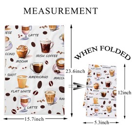BDPWSS Coffee Kitchen Towel Barista Gift Coffee Lover Gift Coffee Drinker Gift Coffee Fan Gift Coffee Themed Hand Tea Towels (Coffee TW)