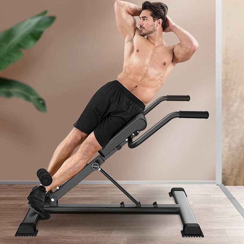 Roman Chair Back Hyper Extension Bench Adjustable Exercise Machine for