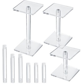 3pcs Combat Risers for Flying Miniatures, Adjustable Height Multi-Tiered Raised Platforms Acrylic Flight Terrain Stands for DND Miniatures Tabletop Board Games RPG Accessories and Display