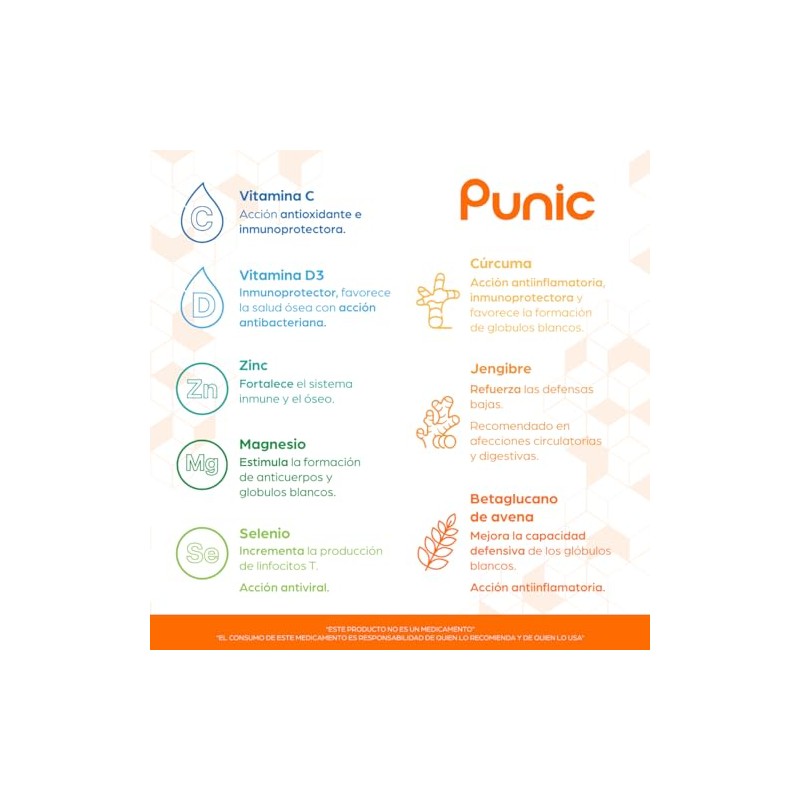 Punic 30 cápsulas de Vitamina C + Vitamina D3 +