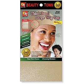 BT Thick Band Large Wig Cap Beige 6 Pack