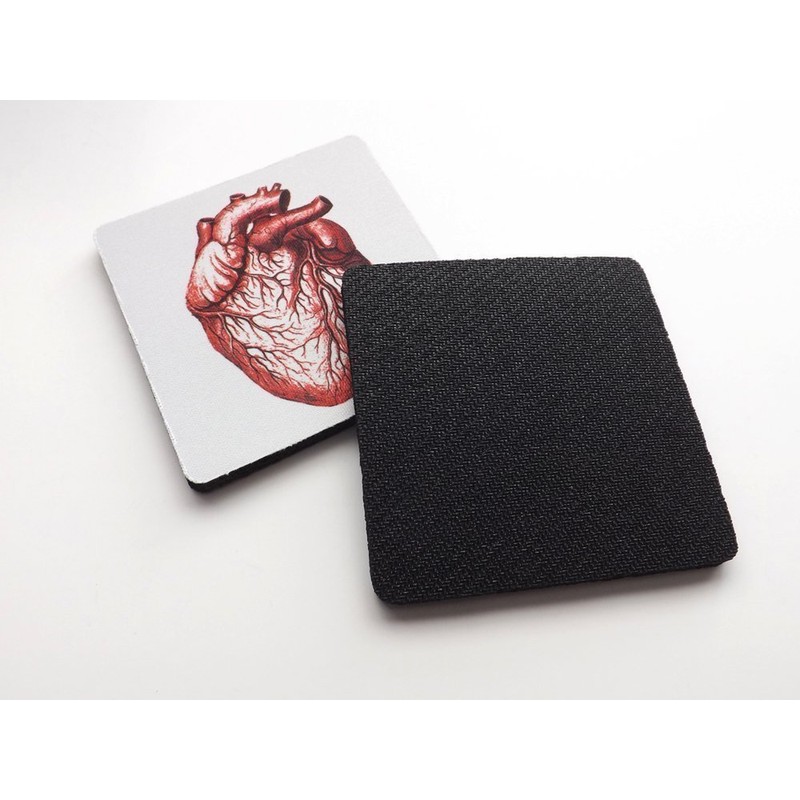 Human Body set of 4 or 6 Coasters color skull