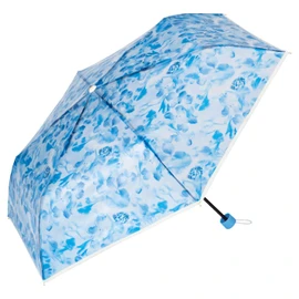 Plantica x Wpc. Flower Umbrella, Plastic Mini Blue Vinyl Umbrella, Rain Umbrella, Folding Umbrella, 50 cm Main Rib, 220g, Fashionable, Cute, Commute, School, Simple, Stylish, Travel, Floral Pattern