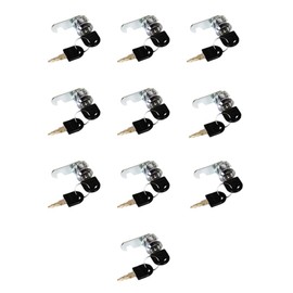 TOP-VIGOR 10Pcs 30mm Security Cam Lock, Cabinet Drawer Security Mailbox Locks with 20 Keys for Cupboard, Drawer, Wardrobe, Letter Box and Toolbox, Keyed Different