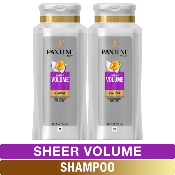 Pantene, Shampoo, Pro-V Sheer Volume for Fine Hair, 25.4 fl oz, Twin Pack