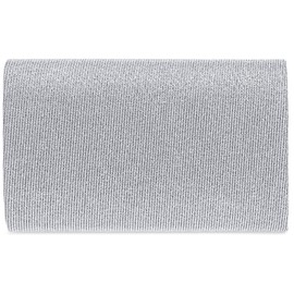 Caspar TA400 Women's Elegant Glitter Fabric Clutch Bag/Evening Bag with Long Chain, silver