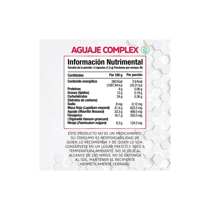 Aguaje Maca Negra Fenogreco Y Hinojo | Aguaje Complex Nowek