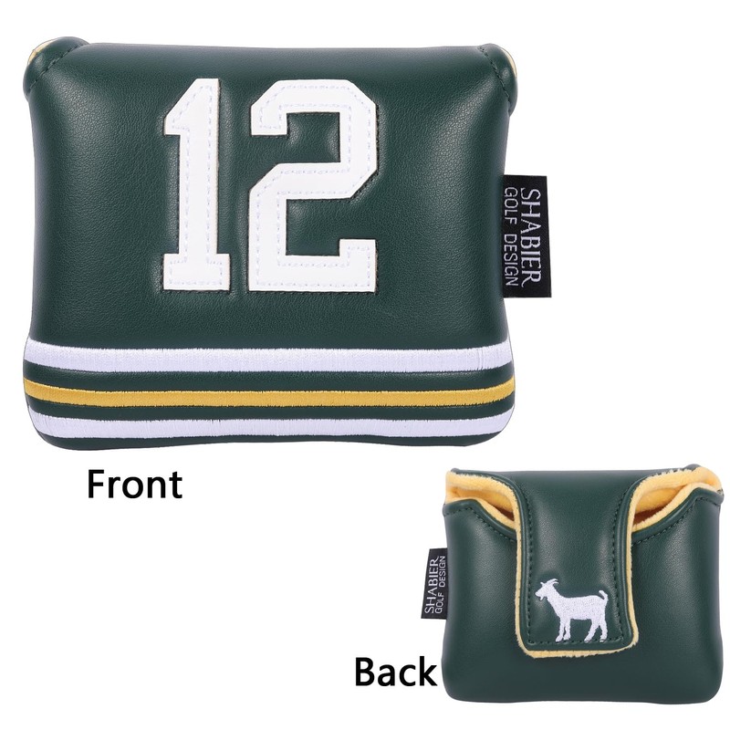 SHABIER Dark Green Golf Large Mallet Headcover with NO.12 Design