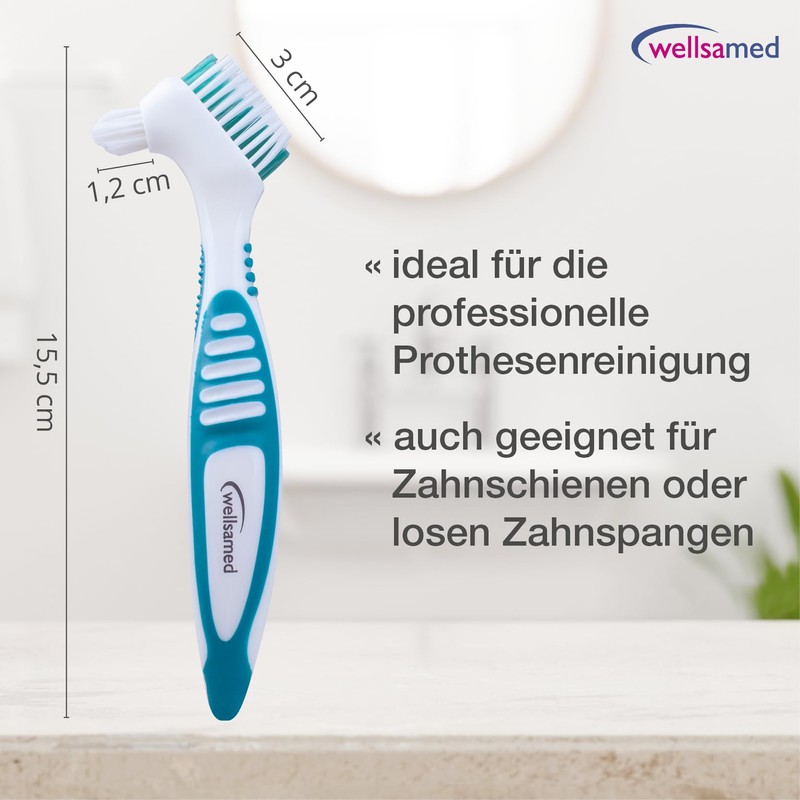 wellsamed Denture Brush, Denture Brush for Third Teeth, Denture Cleaning,