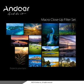 Andoer 55mm Macro Close-Up Filter Set +1 +2 +4 +10 with Pouch for Nikon Canon Tamron Sigma Sony Alpha A200 A450 A300 DSLRs