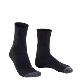 FALKE ESS Tennis TE2 socks, 1 pair, UK size 11-12.5 (EU 46-48), Black, polypropylene mix - Sweat wicking, fast drying, extra cushioning at key pressure points for maximum impact absorption