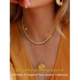 Prosteel Men's Stainless Steel 18K Gold-Plated Classic Figaro Chain / Necklace, 5 / 6 / 7 / 10 mm Wide, 3+1 Link Chain / Hip Hop Chain 36 + 5 / 46 / 51 / 55 / 61 / 66 / 71 / 76 cm, Stainless Steel