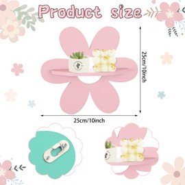 Tatuo 6 Pcs Daisy Flower Plant Wall Shelf Wooden Wall Sign, Cute Small Floating Shelves for Wall Decor Display Shelf for Bedroom Bathroom Living Room Funky Maximalist Kawaii Preppy Room Decor for Girl