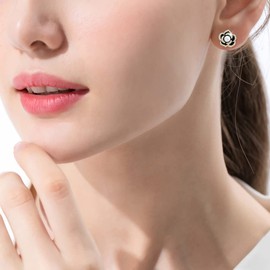 Richapex Pearl Earrings for Women 18k Gold Trendy Rose Silver Stud Earrings Hypoallergenic Pendants Pearls Gold Earrings Jewellery, 18K gold-plated copper, freshwater pearl, cubic zirconia, Pearl