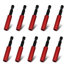 Magnetic Bit Holder, Pack of 10, 60 mm Quick Change Bit Holder, 1/4 Inch Hex Shank, Compatible with Cordless Screwdrivers, Drills and Impact Wrenches, Straight without Bending the Drill Extension