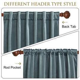 StangH Extra Long Velvet Curtains Stone Blue Door Curtains for High Ceiling, Luxury Light Blocking Window Drapes Thermal Insulated for Boys Bedroom/Nursery, W62 x L120, 1 Panel