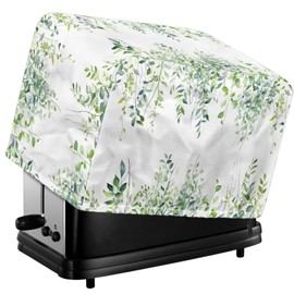 Eritanaer Tropical Leaves Toaster Cover 4 Slice Bread Maker Cover Fits Toaster Dust Covers for Small Kitchen Appliance Fingerprint Resistant Cover