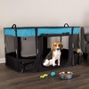 Dog Playpen - 43x34x23 Inch Puppy Kennel with Mesh Windows,