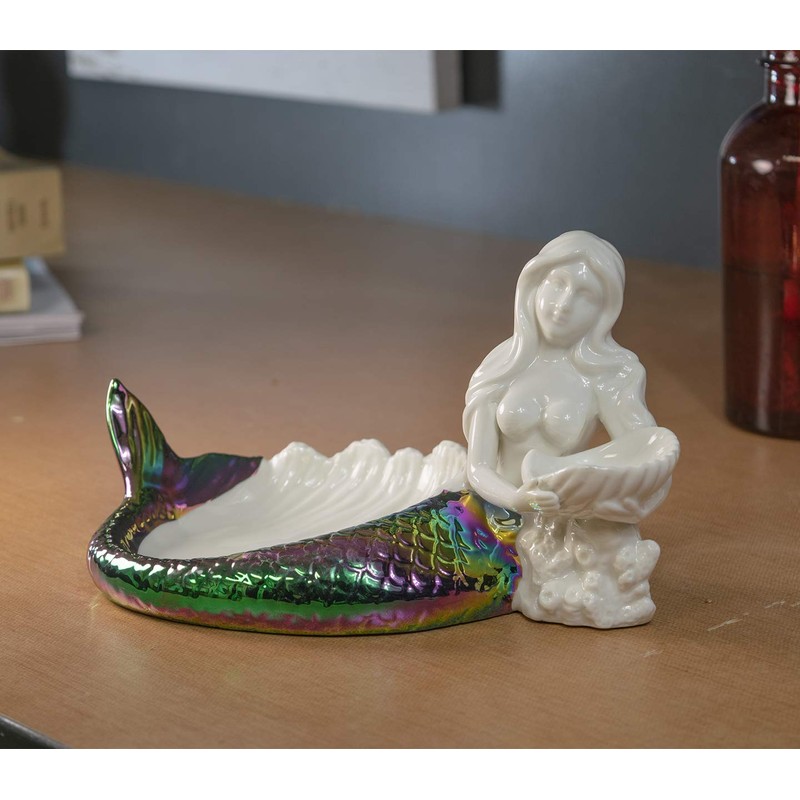 Sea Creations Ceramic Mermaid Bathroom Soap Dish Figurine 8" Perfect