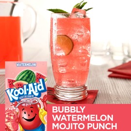 Kool-Aid Watermelon Flavored Unsweetened Caffeine Free Powdered Drink Mix 0.15 Ounce (Pack of 48)