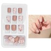 24 Piezas de Uñas Postizas, Cubierta Completa, Pegamento en Uñas,